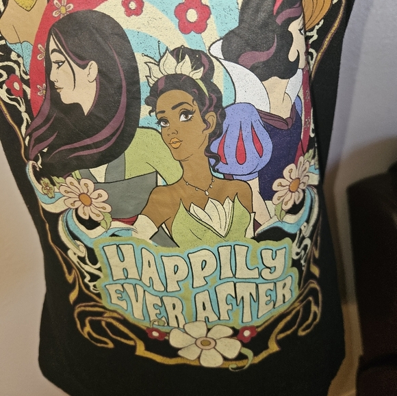 Disney Princess Juniors Black T Shirt Size Xl - Picture 2 of 9
